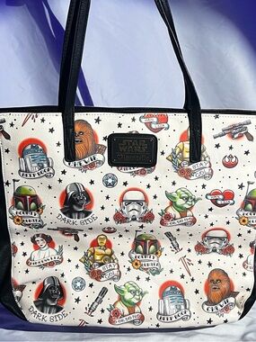 Loungefly White Star Wars Tattoo Print Tote Bag